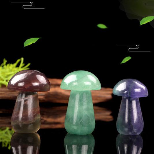 Fluorite Mushroom Ornaments Crystal Ornaments Crystal Crafts